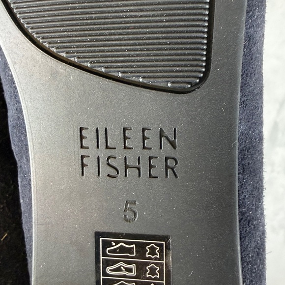 Eileen Fisher Shoes Size 5 Navy Suede Flats Ballet Comfy - Picture 6 of 8
